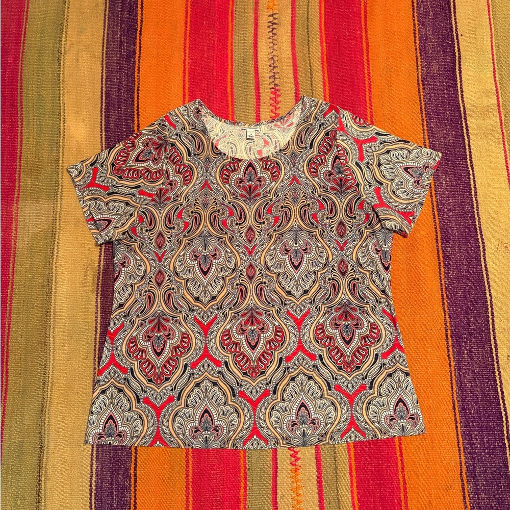 Croft & Barrow Multicolor Paisley Top